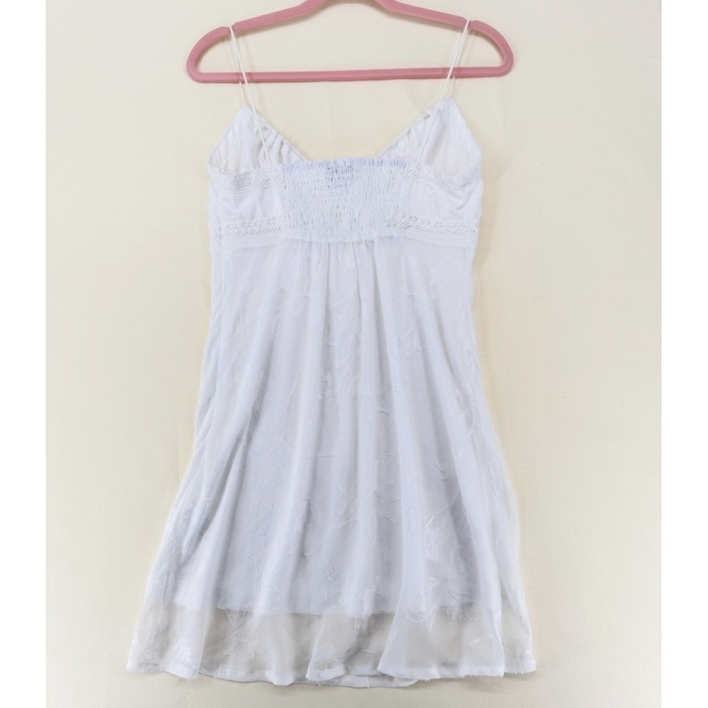 Princess Polly Floral Devore Lace Trim Mini Dress Size 8 White LIKE NEW - Picture 2 of 16